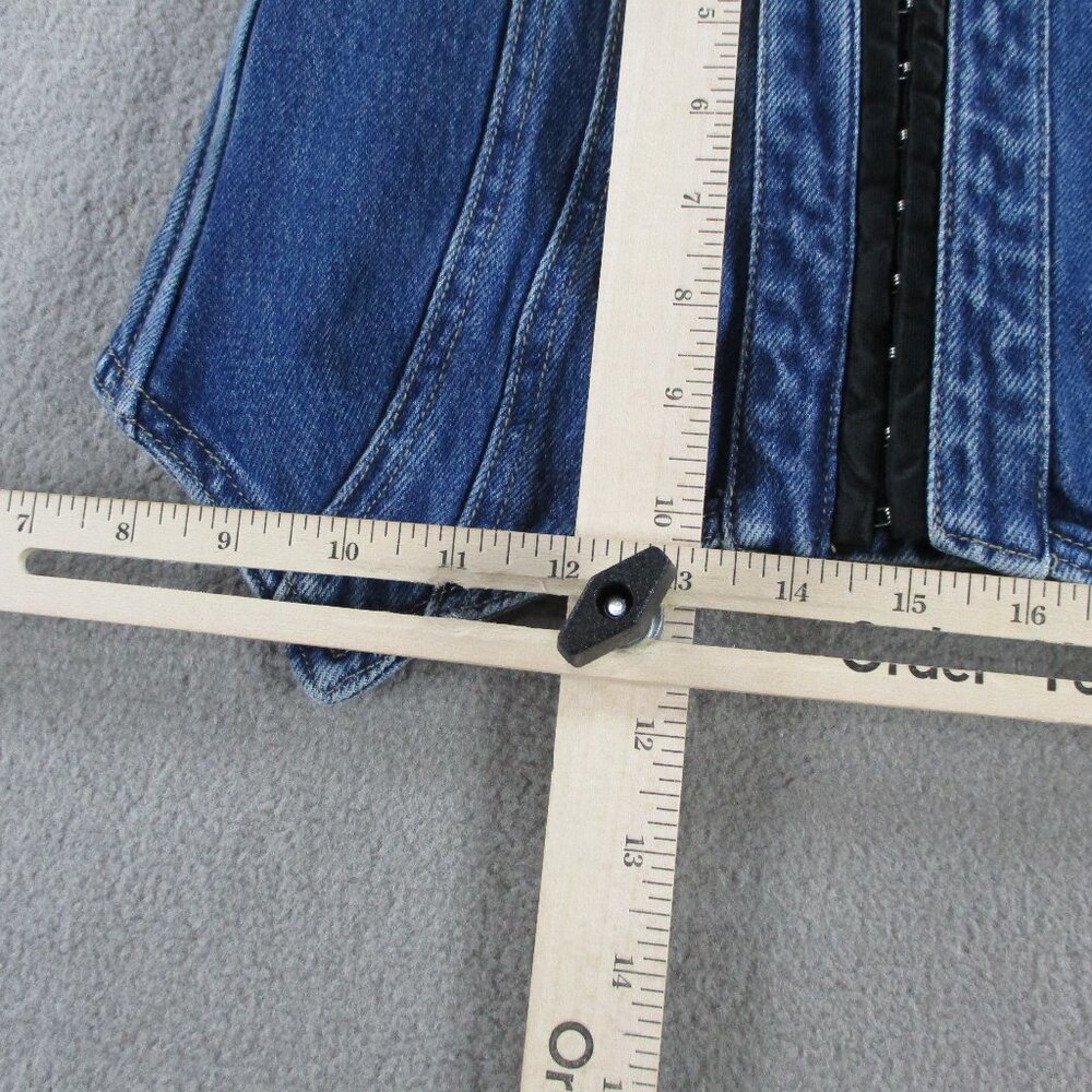 Naked Wardrobe Denim Corset Womens XS Blue Dreams Strapless Lace Up Back Top EUC - Picture 7 of 8